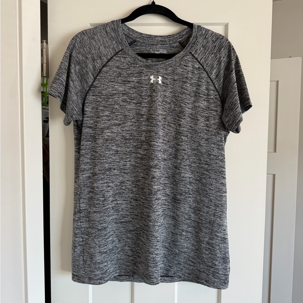 Under Armour Heat Gear Women's Heathered Gray Short Sleeve Tee M